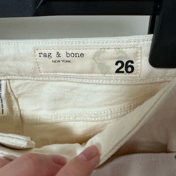 NWT RAG & BONE Nina High Rise Ankle Cigarette Ecru Jeans in 26 size - Picture 14 of 17